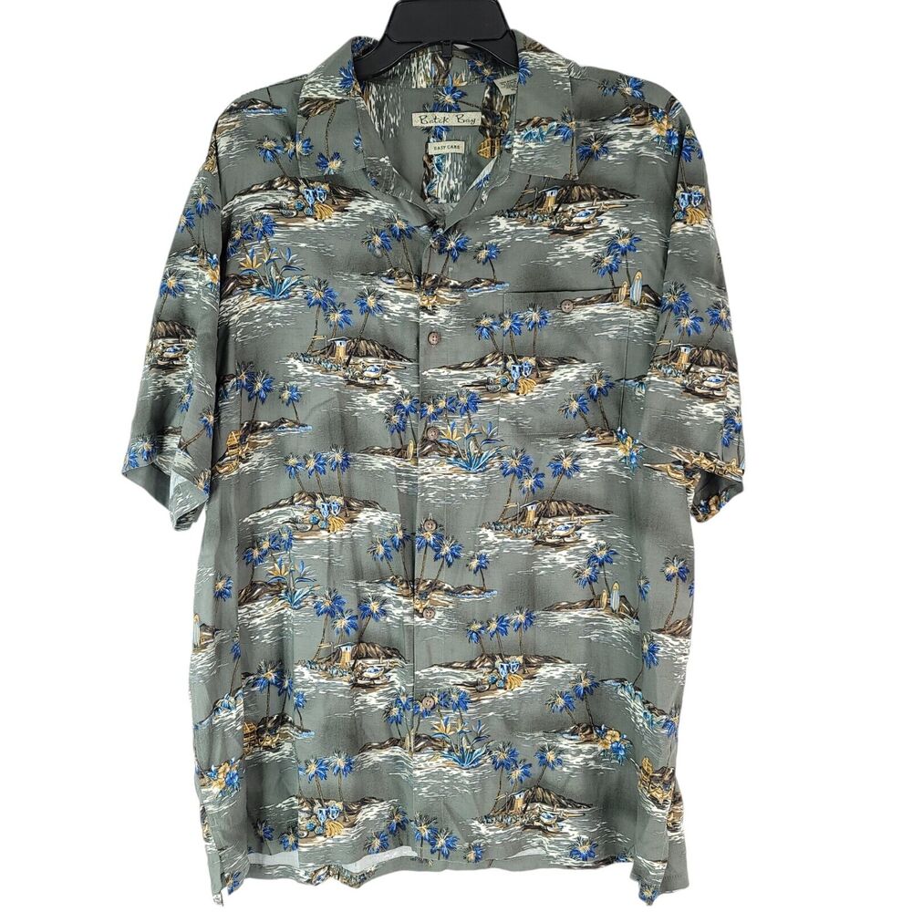 Batek Bay‎ Mens Button Up Shirt Hawaiian Beach Tropical Aloha Floral Size XL